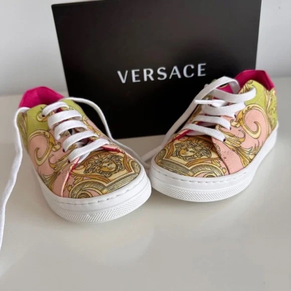 NWT Versace Toddler Barocco Printed Sneakers
